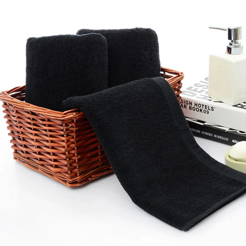 Black cotton hand towels