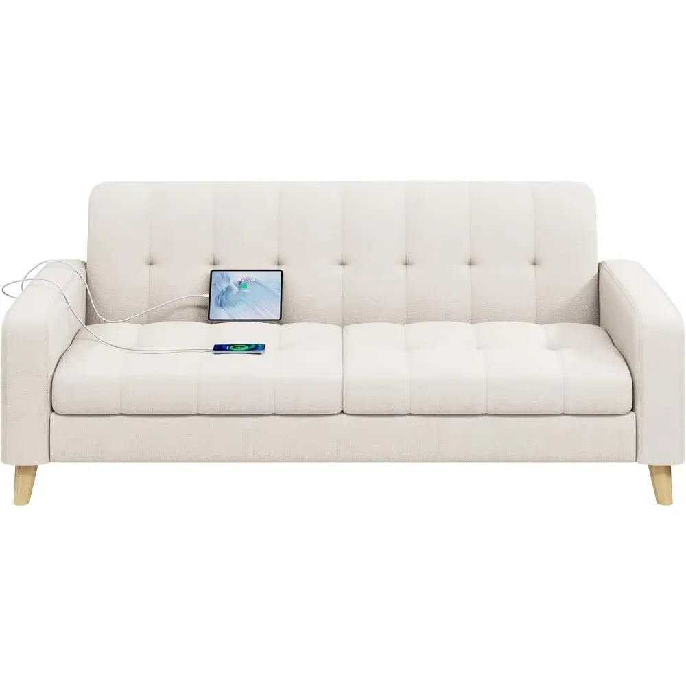 Fabric Sofa Loveseat with USB Port