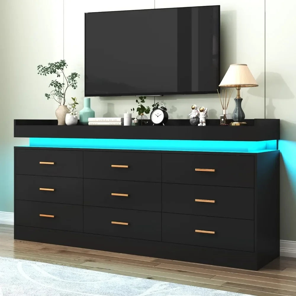 Modern Dresser with LED Light