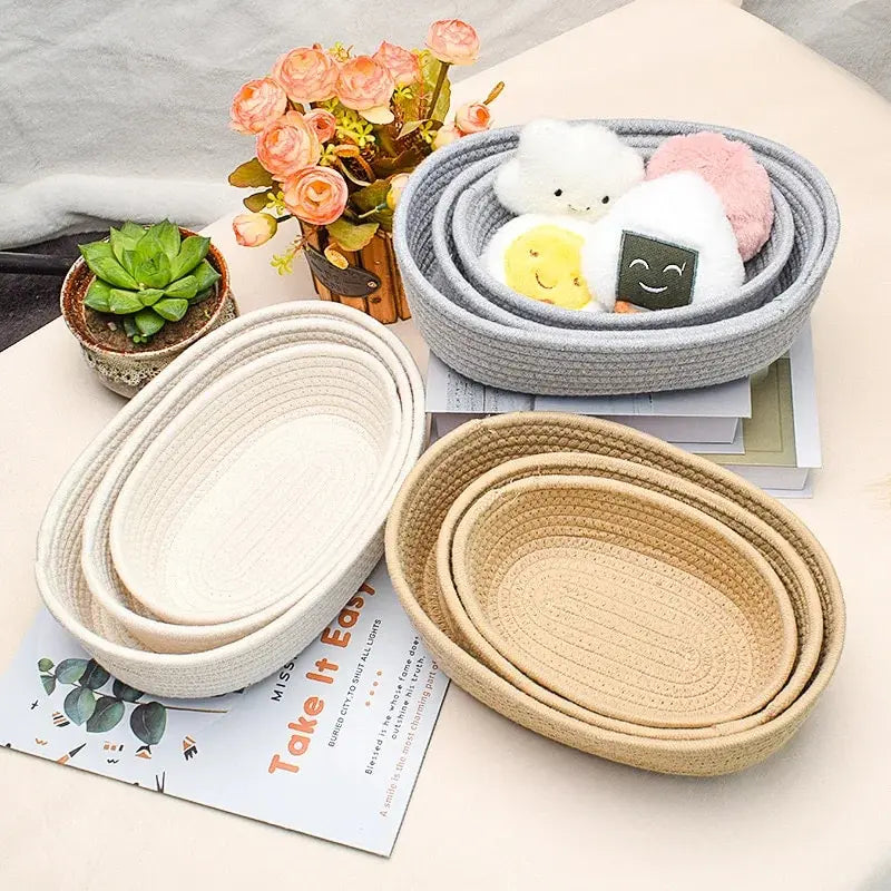 Small cotton rope baskets