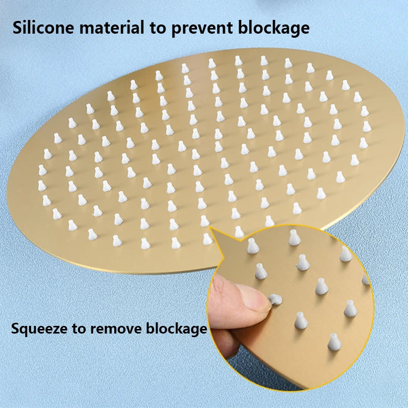 Rushed gold shower head