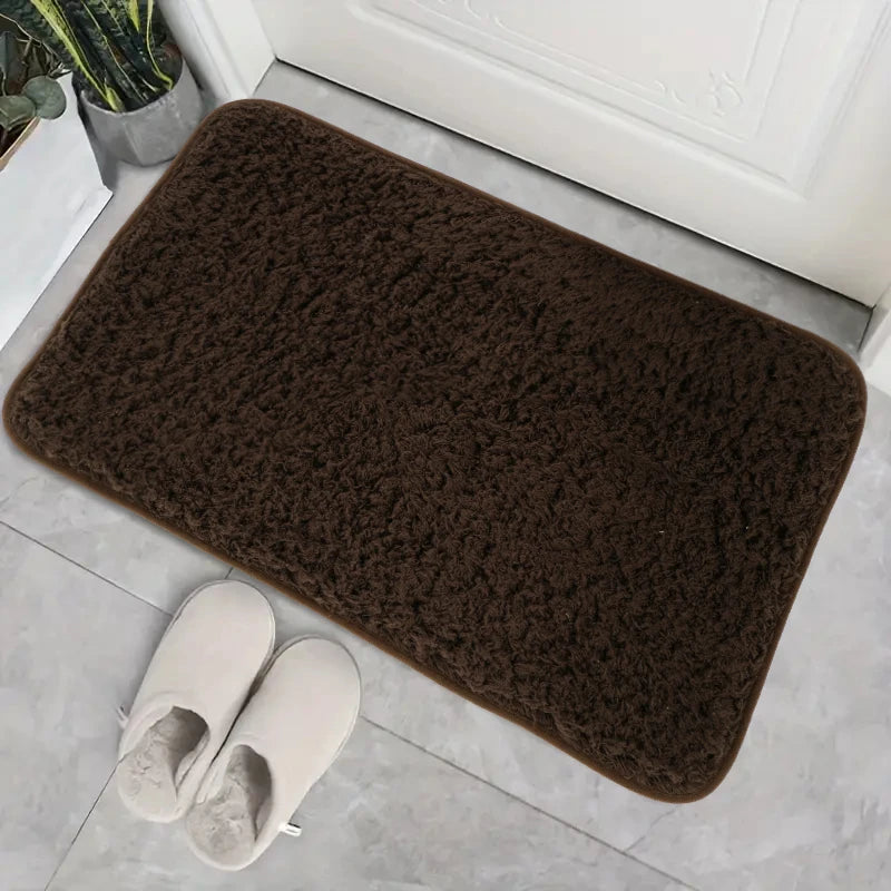 Microfiber fluffy bathroom mat