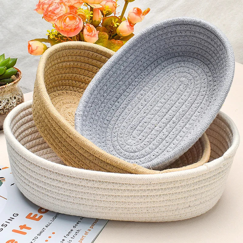 Small cotton rope baskets