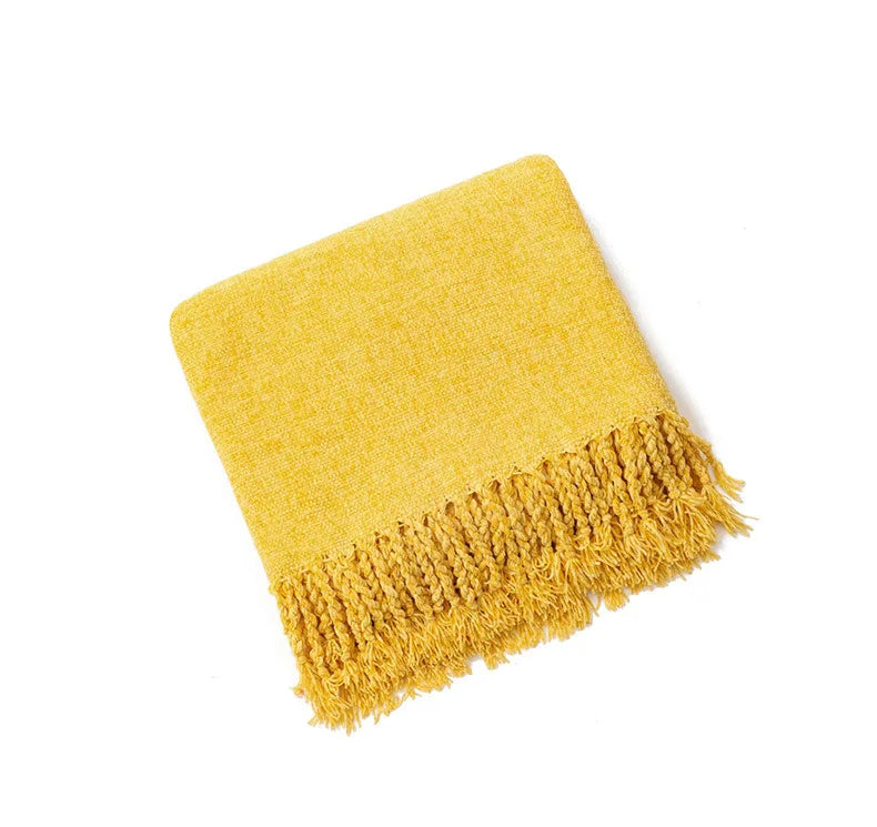Chenille throw blanket
