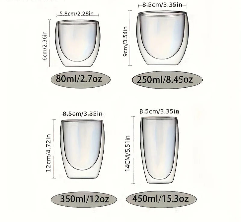 Double wall glass cup set