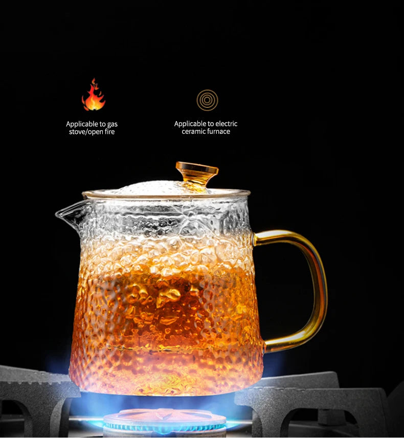 Glass heat resistant teapot