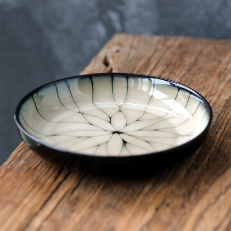 Glazed ceramic snack tray