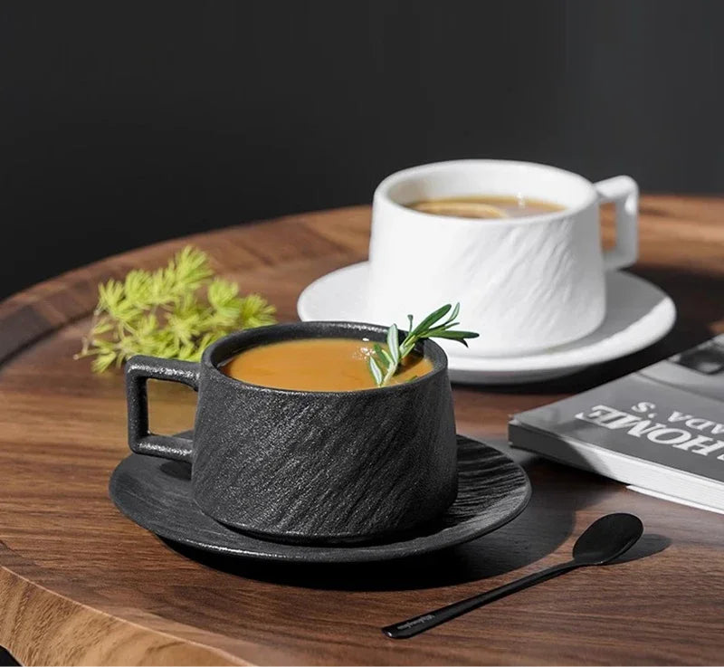 Rock sand ceramic cup & saucer set