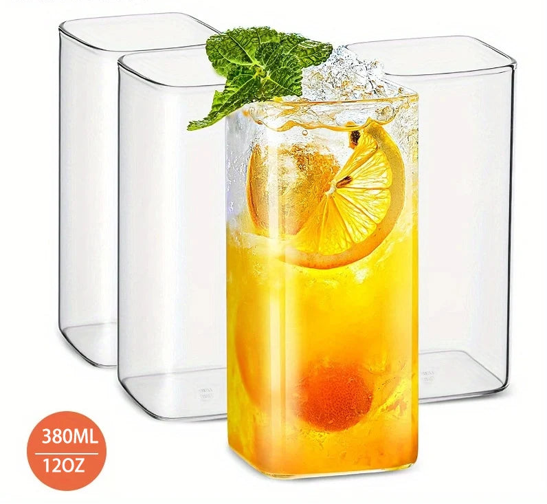 Thin squared mock tail glass set