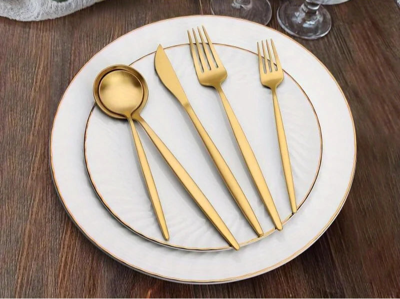 Stainless steel knife and fork cutlery set