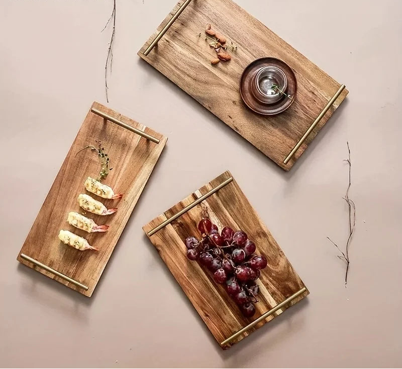 Wooden serving tray