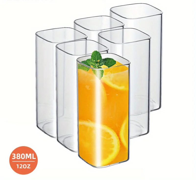 Thin squared mock tail glass set