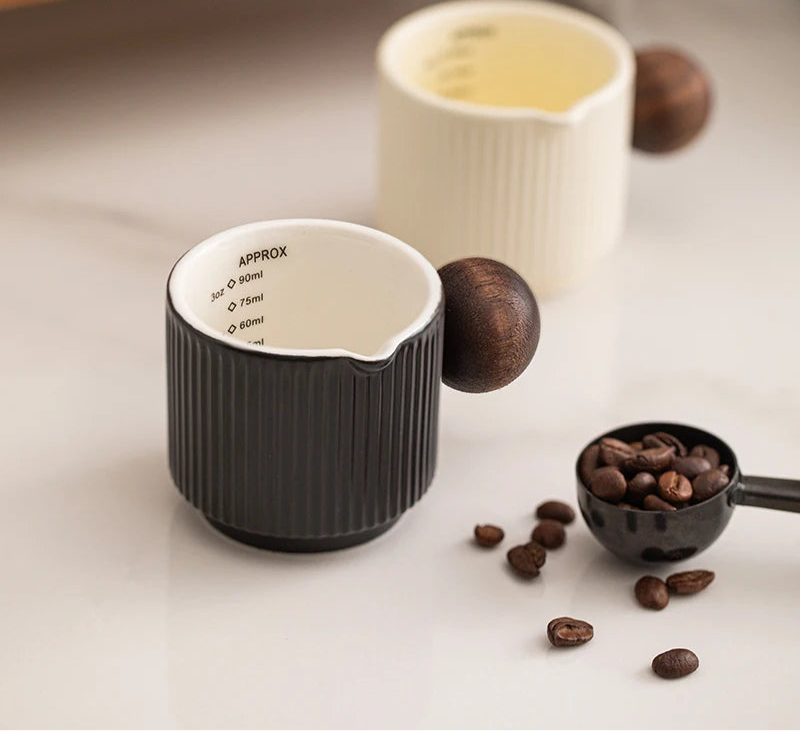 Ceramic espresso measuring cup