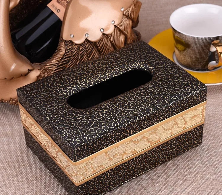 Luxury leather tissue holder