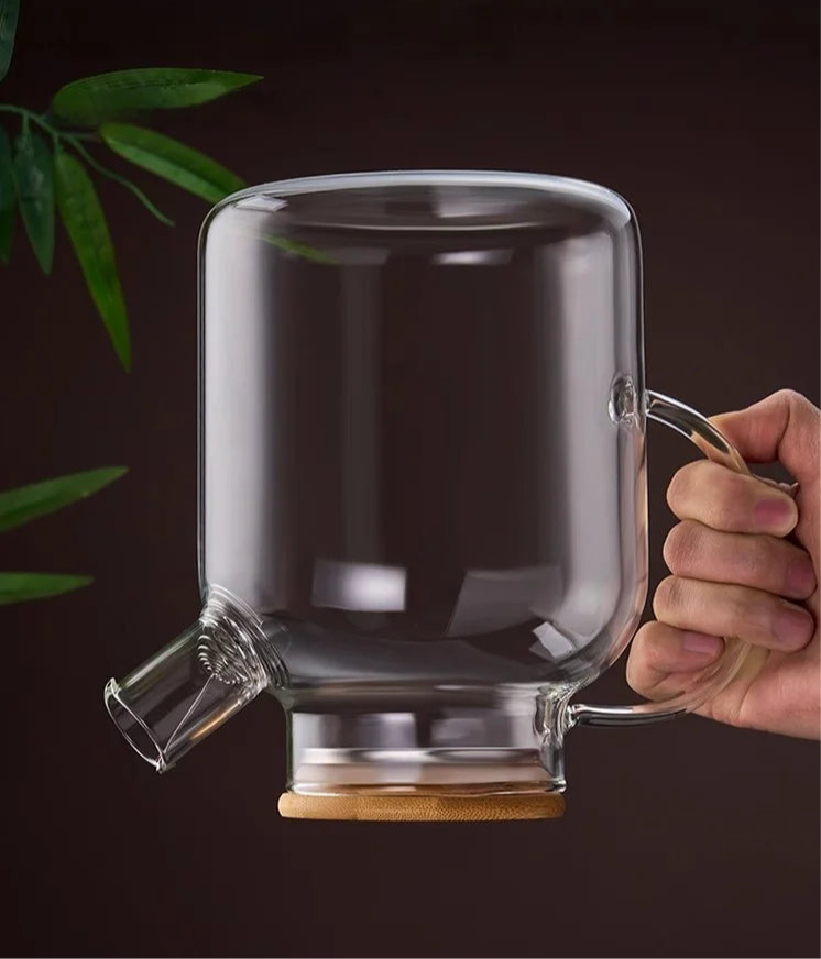 Transparent glass teapot