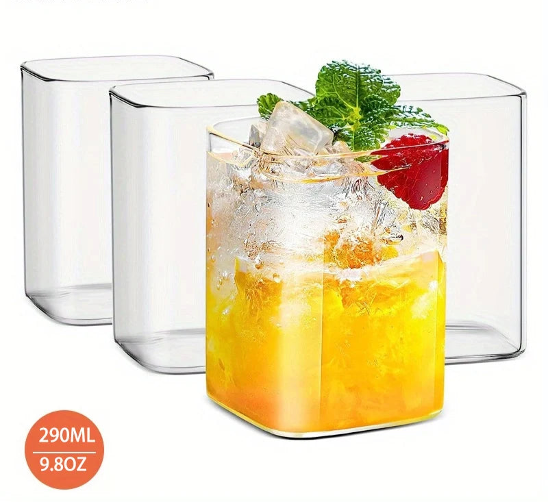 Thin squared mock tail glass set