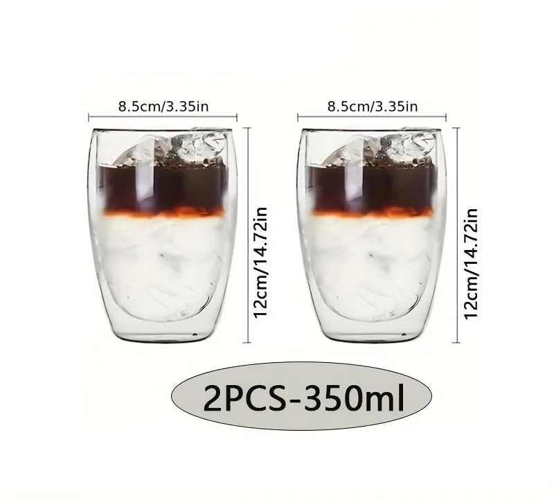 Double wall glass cup set