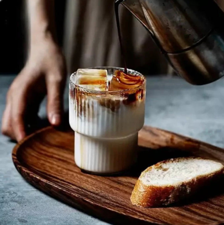 Glass latte cup