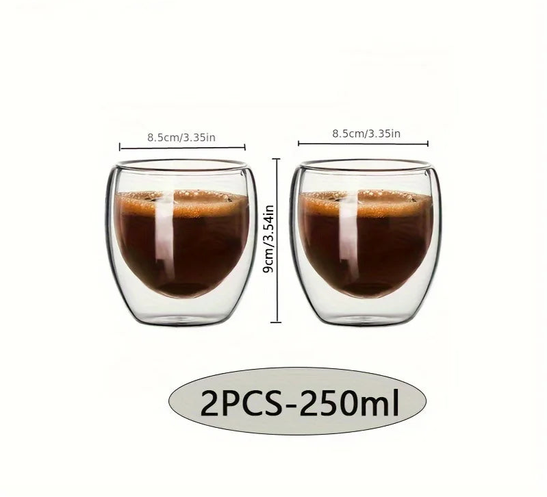 Double wall glass cup set