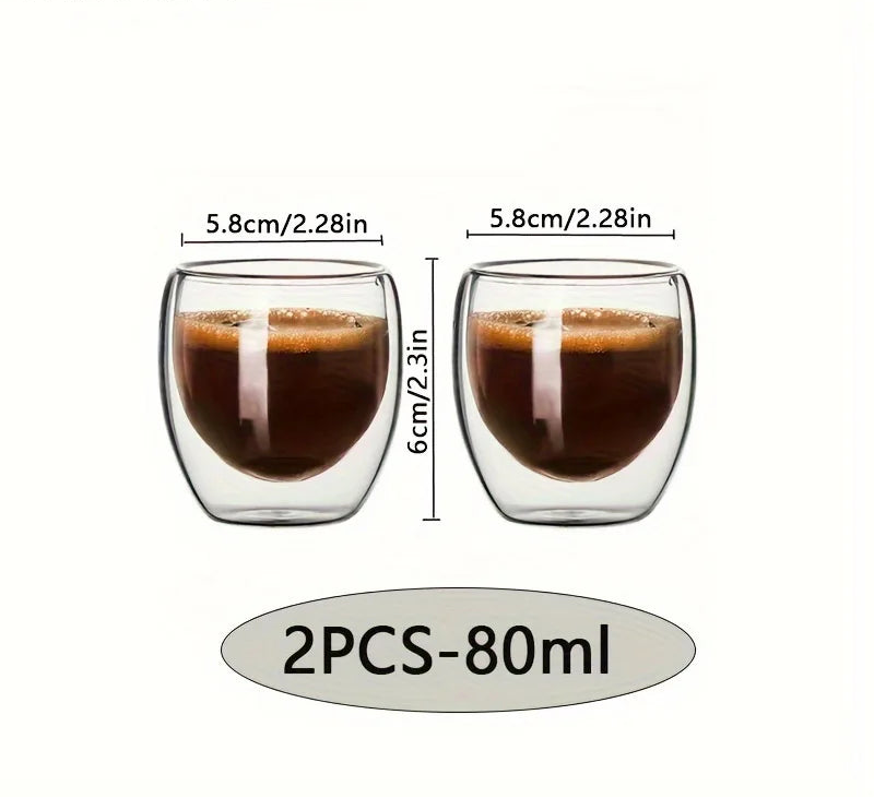 Double wall glass cup set