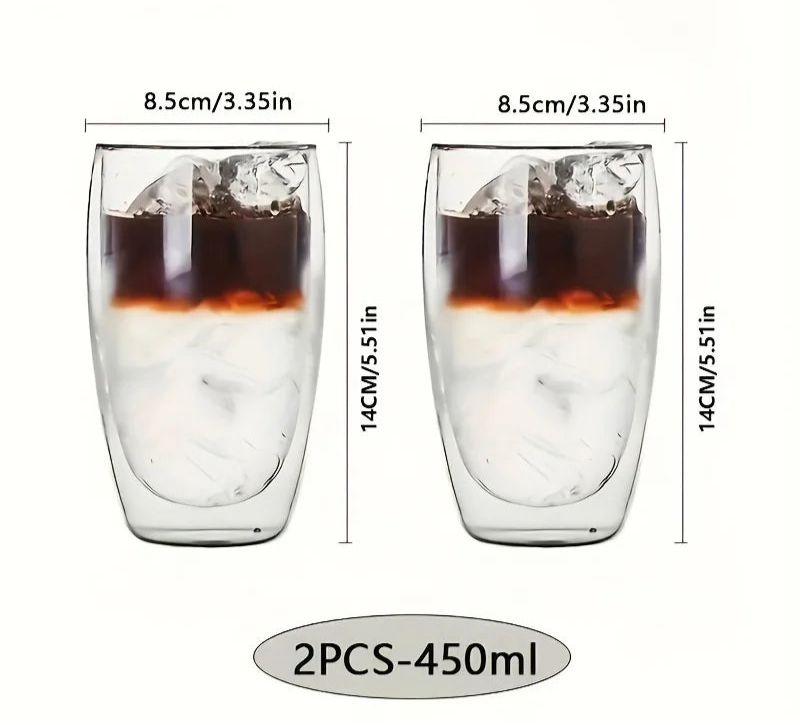 Double wall glass cup set