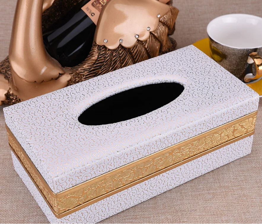 Luxury leather tissue holder