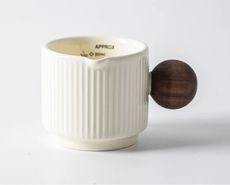 Ceramic espresso measuring cup