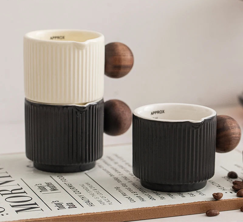 Ceramic espresso measuring cup