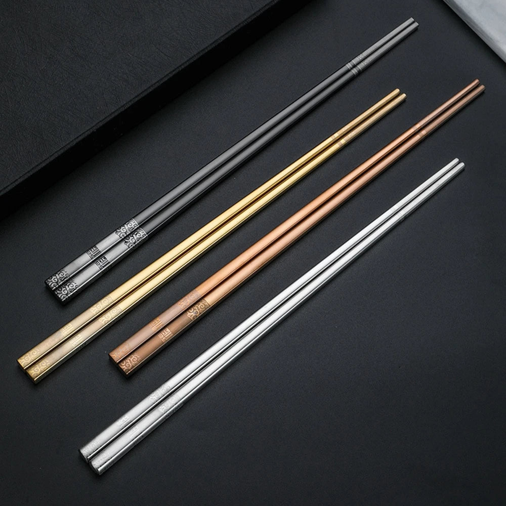 Engraved stainless steel chopsticks