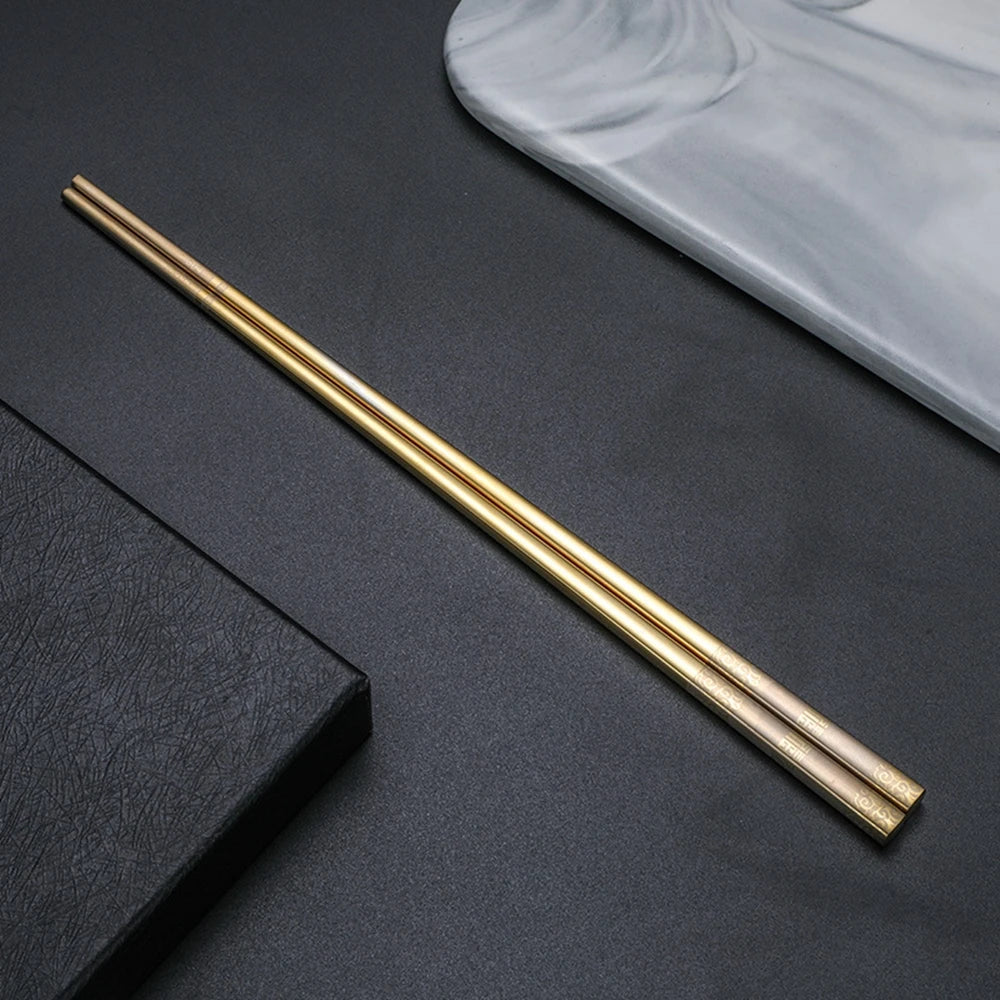 Engraved stainless steel chopsticks