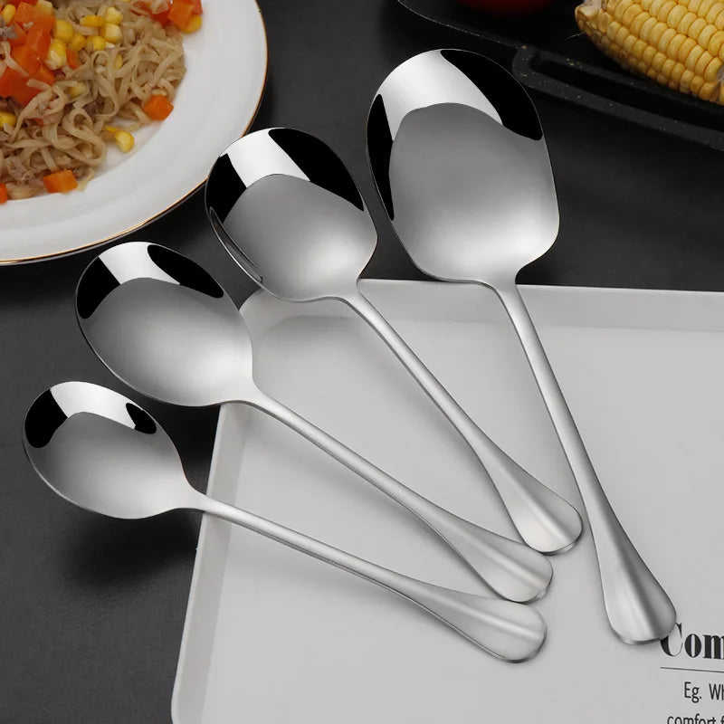 Stainless steel large serving spoon