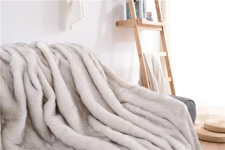 Double Layers Faux Fur Blanket