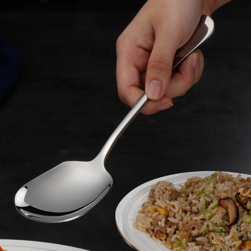 Stainless steel large serving spoon