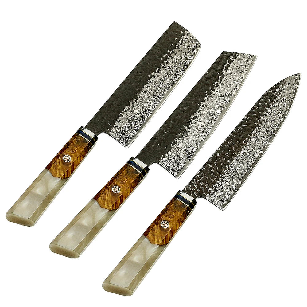 Damscsus steel knife set