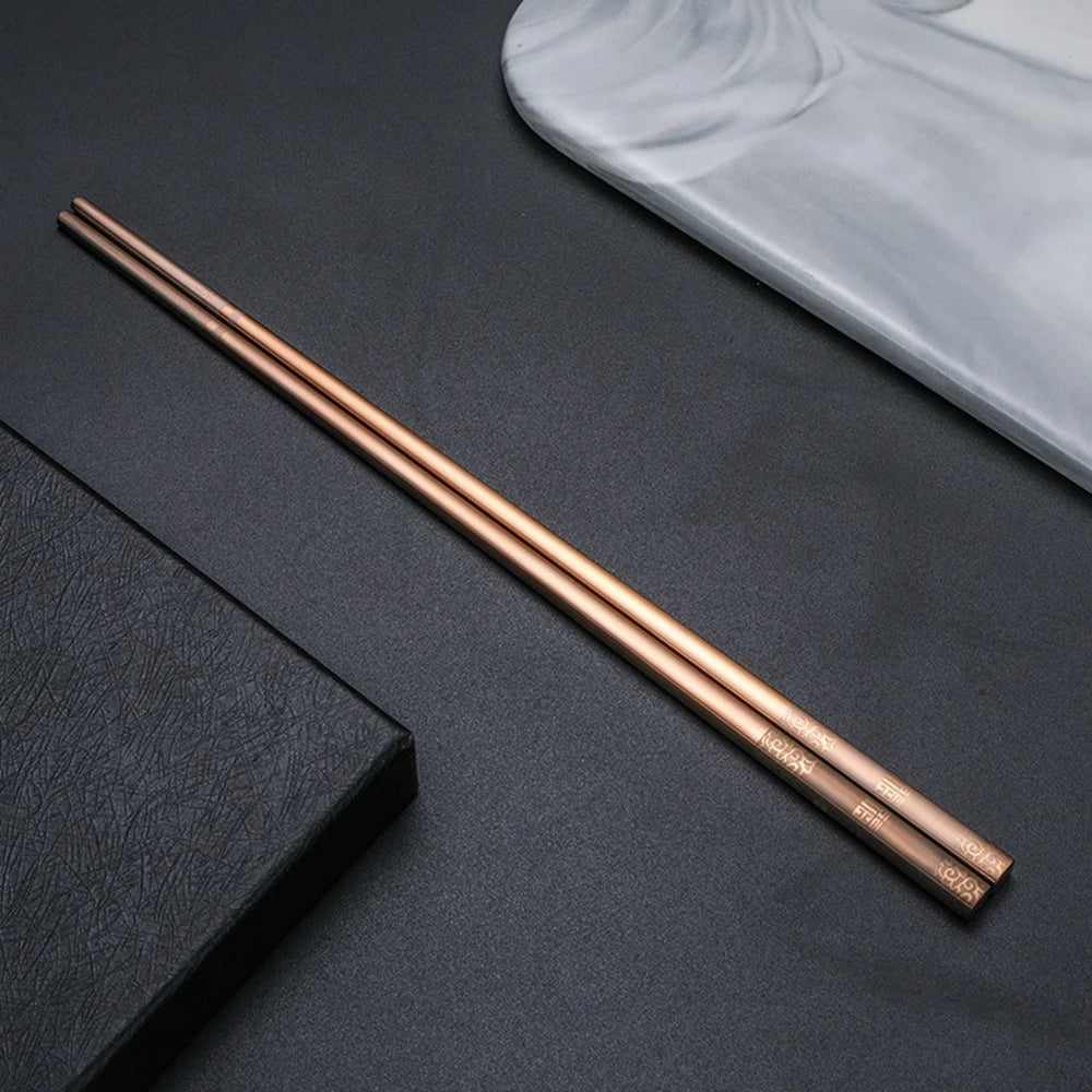 Engraved stainless steel chopsticks