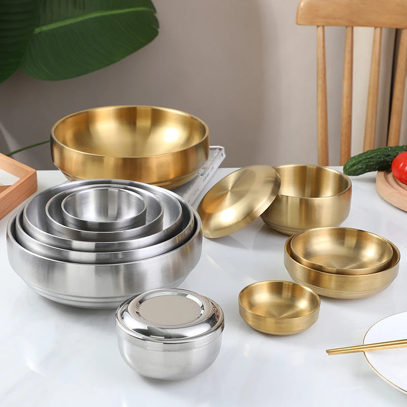 Korean stainless steel rice bowls