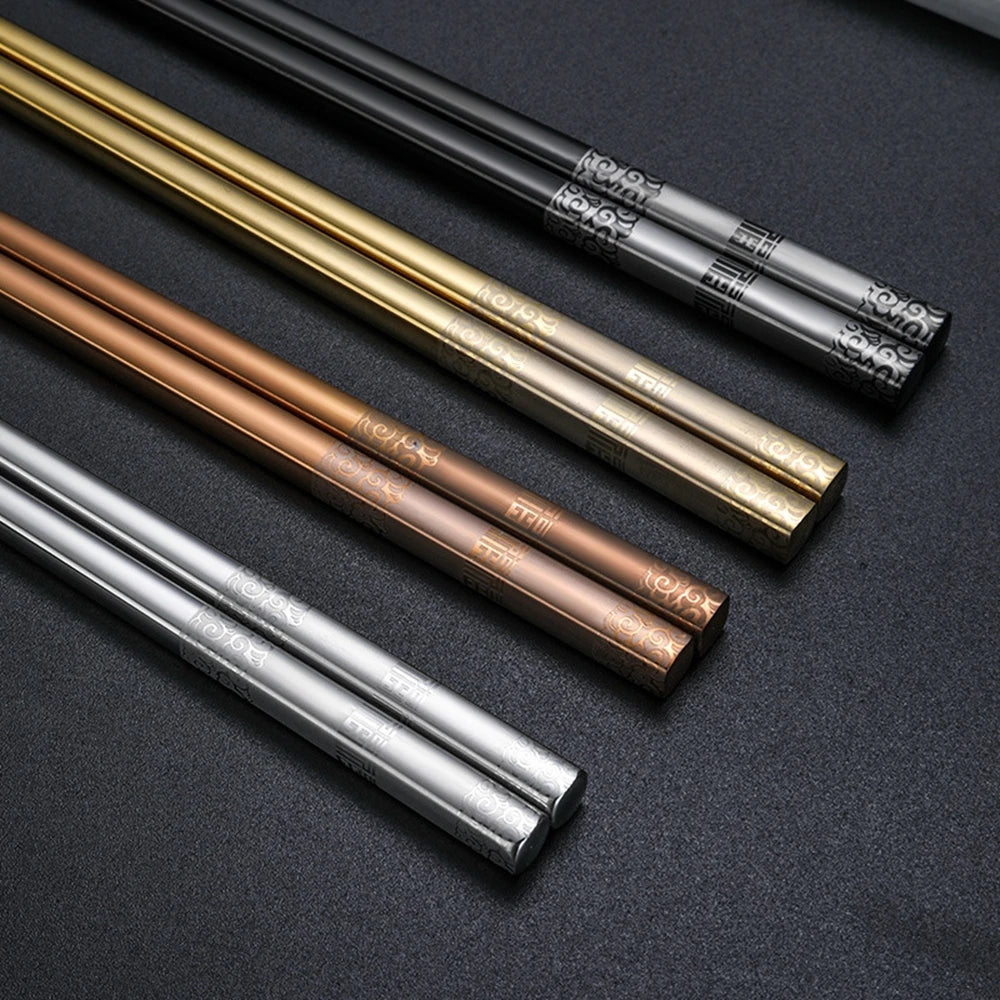 Engraved stainless steel chopsticks