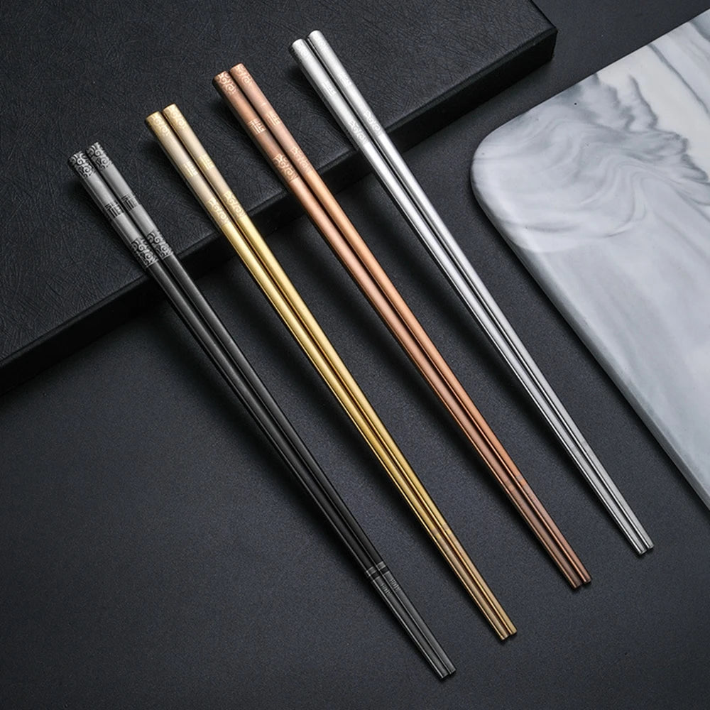 Engraved stainless steel chopsticks