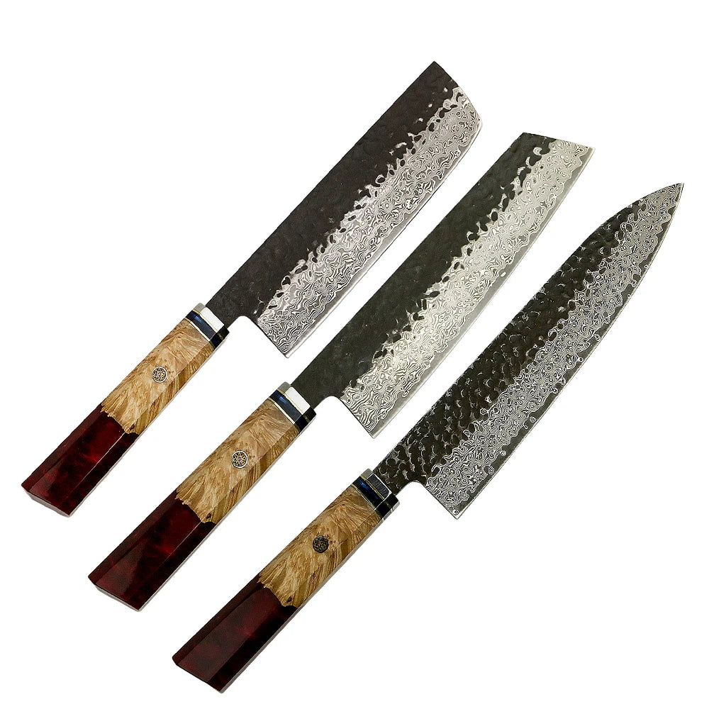 Damscsus steel knife set