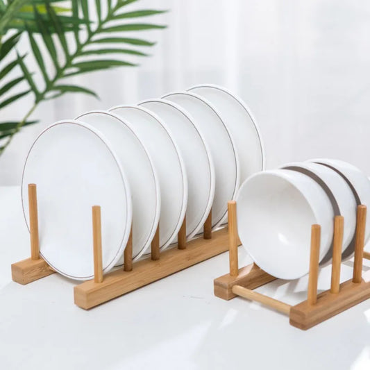 Bamboo Dish Plates Rack Drainboard