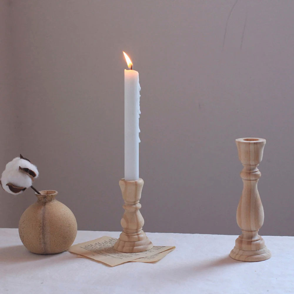 Wooden Candlestick Holders