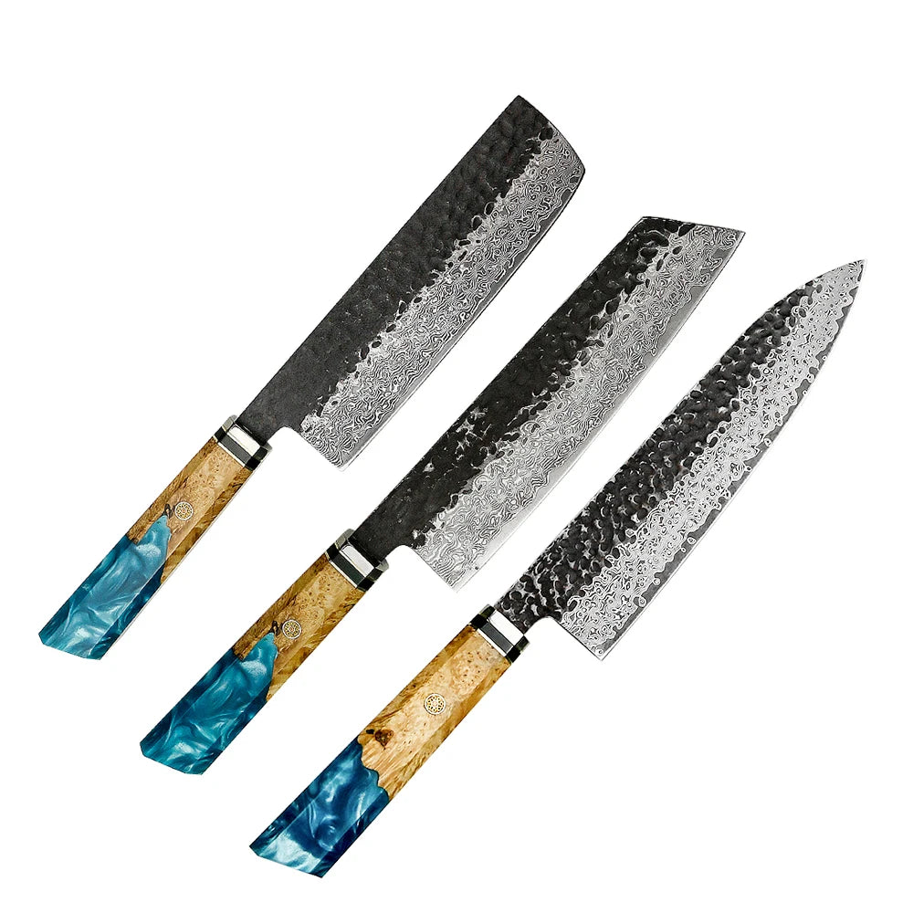 Damscsus steel knife set