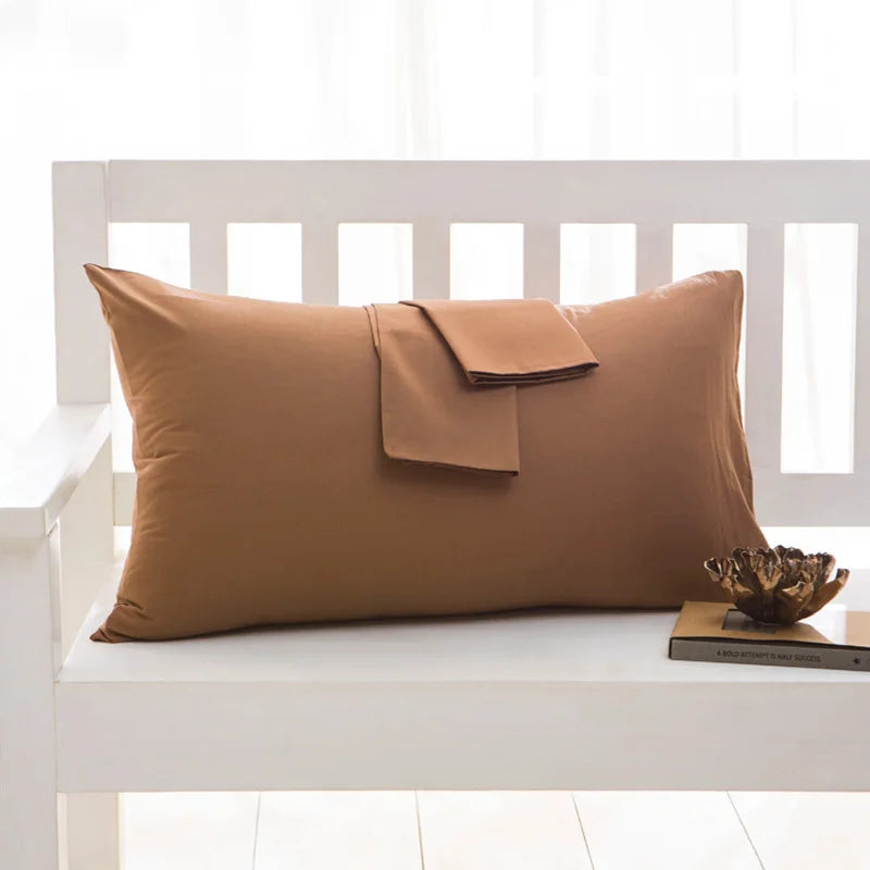 Cotton solid color pillow case pack