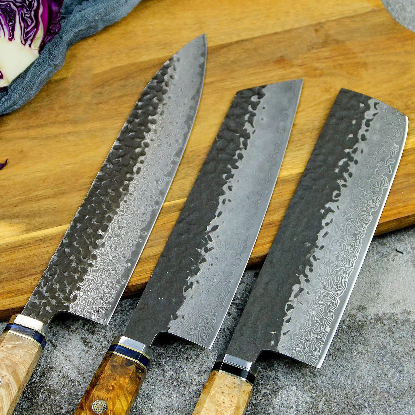 Damscsus steel knife set