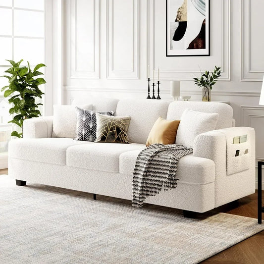 Modern Sofa with Throw Pillows