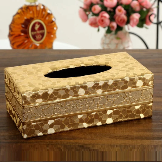 Luxury leather tissue holder