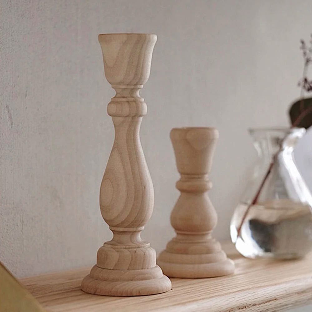 Wooden Candlestick Holders