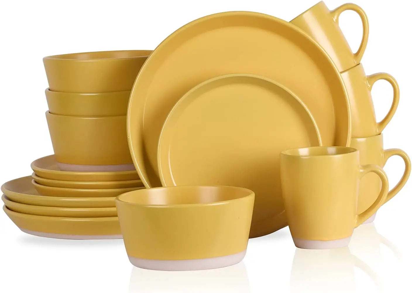 Stoneware 16-Piece Modern Dinnerware Set