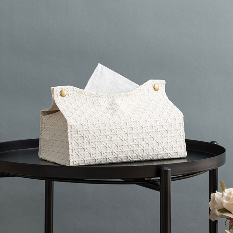 Modern leather tissue holder