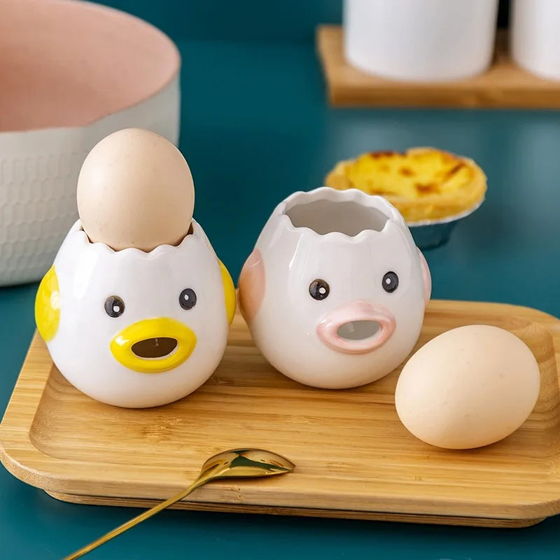 Ceramic egg white yolk separator